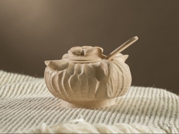 Wooden sugar bowl